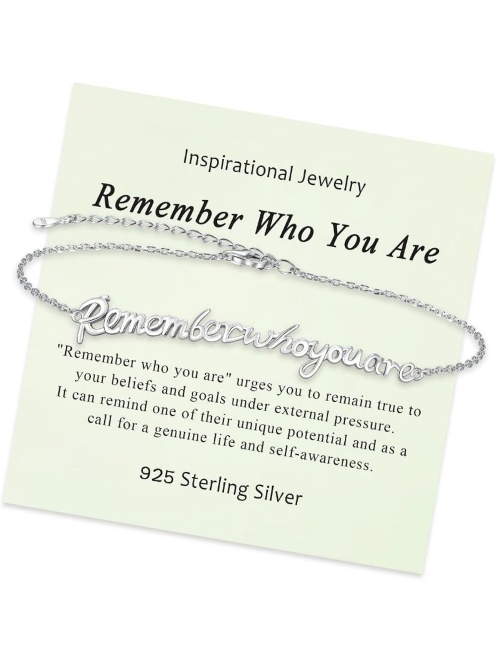 Motivational 925 Sterling Silver Inspirational Bracelet for Women - Perfect Gift